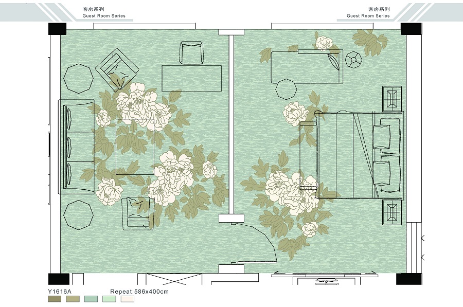 Y1601A系列 酒店客房地毯尼龙印花地毯 产品详细